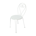 Bistro Unfoldable Wrought Iron Chair with Pattern Seat